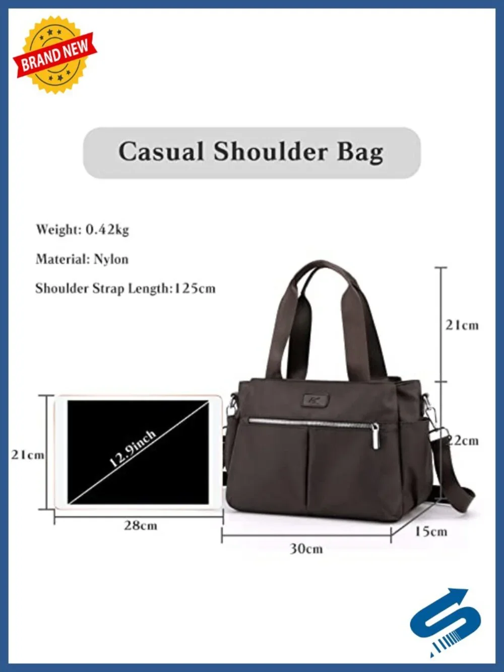 Nylon Multi-pocket Crossbody Bag Tote Travel Work Daily